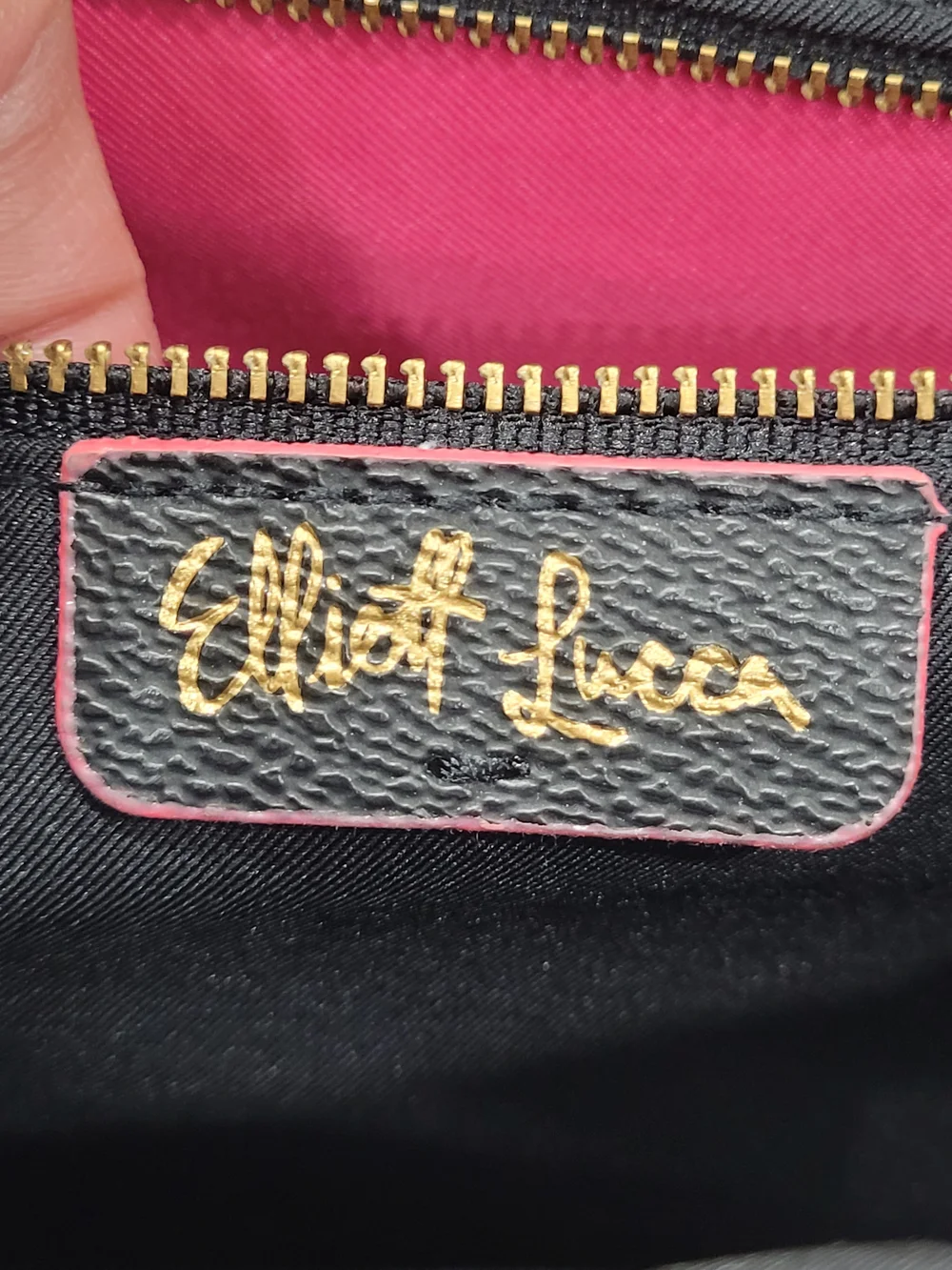 Elliott Lucca Black Floral Envelope Crossbody Clutch with Gold Lock